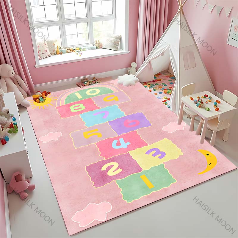 New To Hopscotch Printed Carpet! Beautify The Space, Anti-slip Sound Insulation, Living Room Bedroom Area Can Used Mat Kids Gift