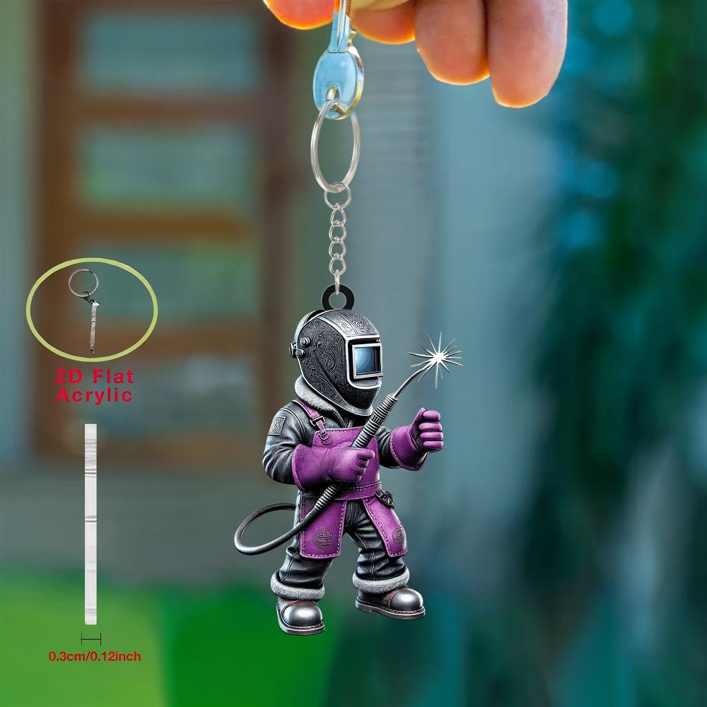 

2D акриловый плоский милый акриловый брелок сварщика, подходит для украшения рюкзака и ключей от машины, идеальный подарок для любителей бадминтона, украшение для праздничной вечеринки Style B