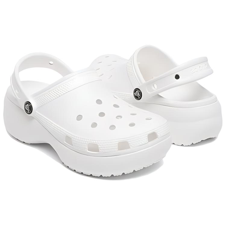 Crocs Classic Platform Clog EVA Comfortable Versatile Classic Breathable Thick Sole Increased Height Clogs Women Clogs White 206750