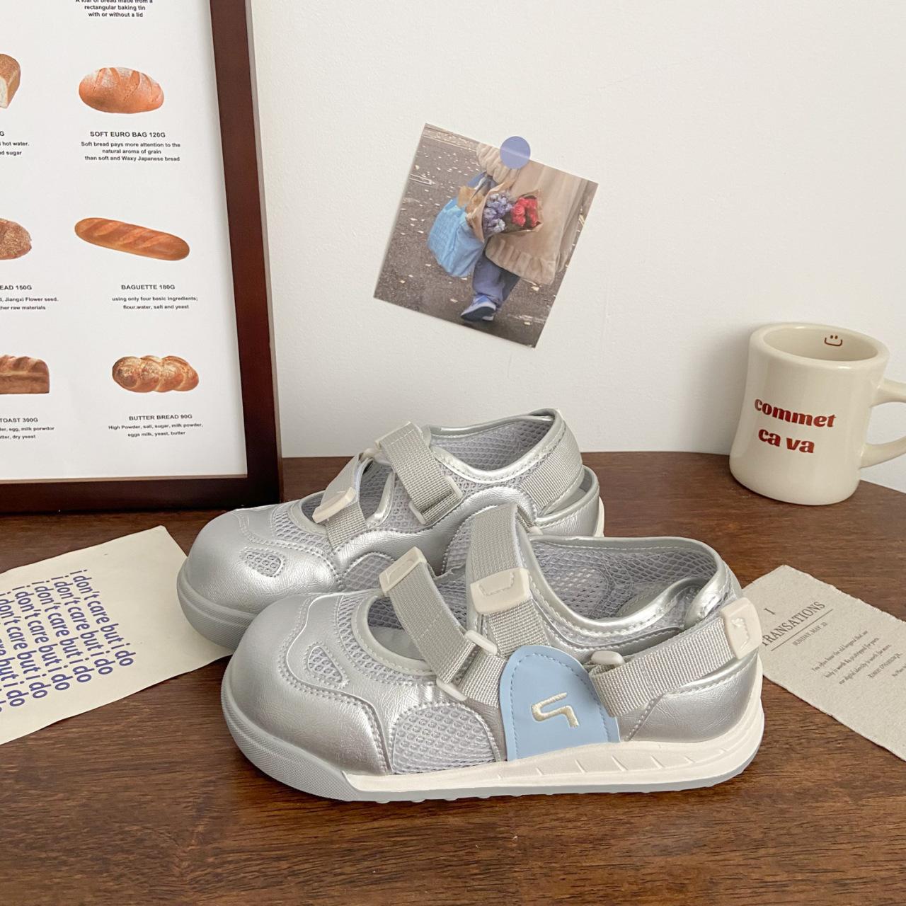 

thick-soled non-slip color matching little white shoes women s summer 2025 new fashion versatile comfortable Velcro casual board shoes 40 синий