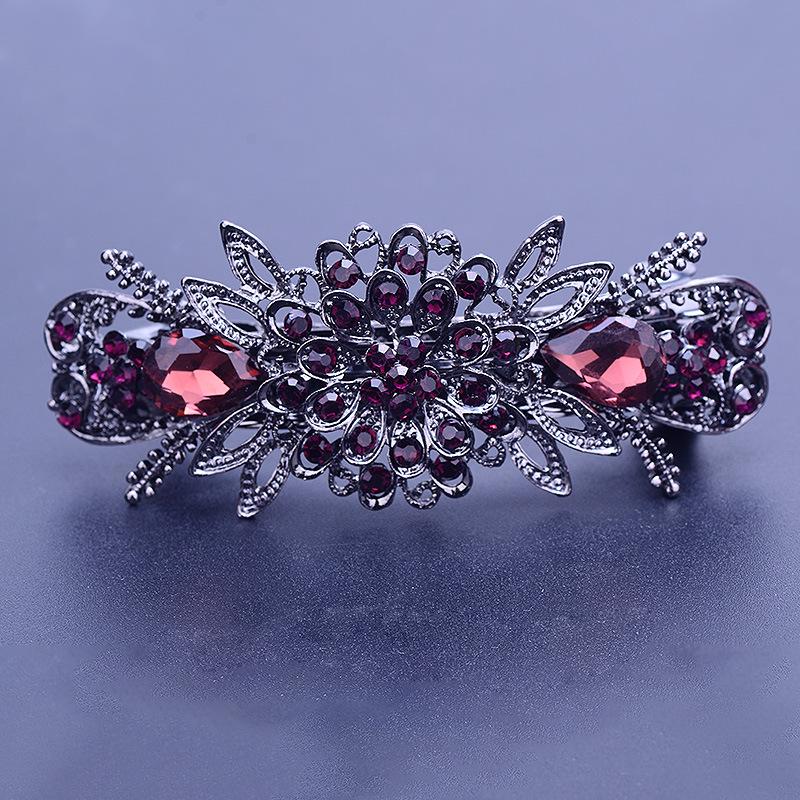 Korean Rhinestone Crystal Hair Clip for Women - Large Alloy Hairpin & Ponytail Accessory
