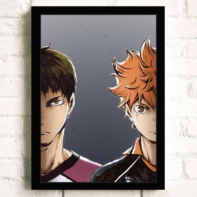 Massivholzrahmen Japanischer Anime Haikyuu! Volleyball Wand Kunst Leinwand Malerei Nordic Poster Und Druck Bilder Moderne Wohnzimmer Dekoration