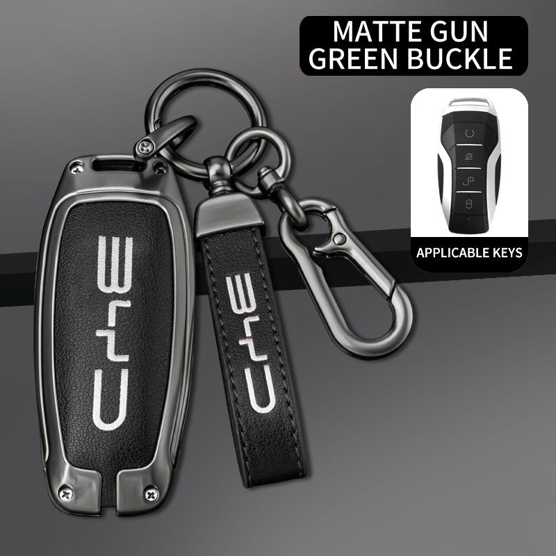 

Interior Mouldings Zinc alloy leather car key fob cover for BYD EV600 Han EV Yuan PLUS ATTO 3 Song PLUS Pro MAX DMI MAX car keyc