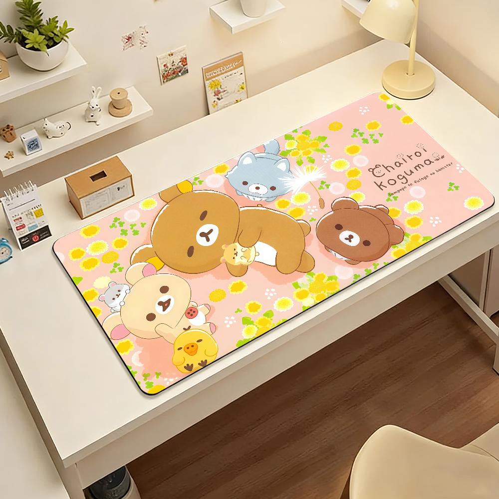 RRilakkuma Bear Mouse Pad Nonslip Locking Edge DeskMat PC Laptop Accessories Rubber Office Keyboard Large Game XXL carpet