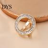 Smooth Sliding Scarf Ring Rhinestone Round Ring, Sparkling Slide Decorative Fashion Holder for Women Neckerchiefs Shirts Shawls