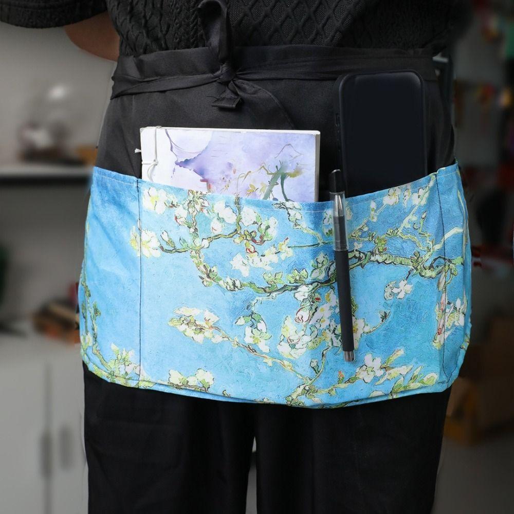 

With 3 Pockets Half Waist Apron Stain Resistant Cooking Aprons New Barber Apron C