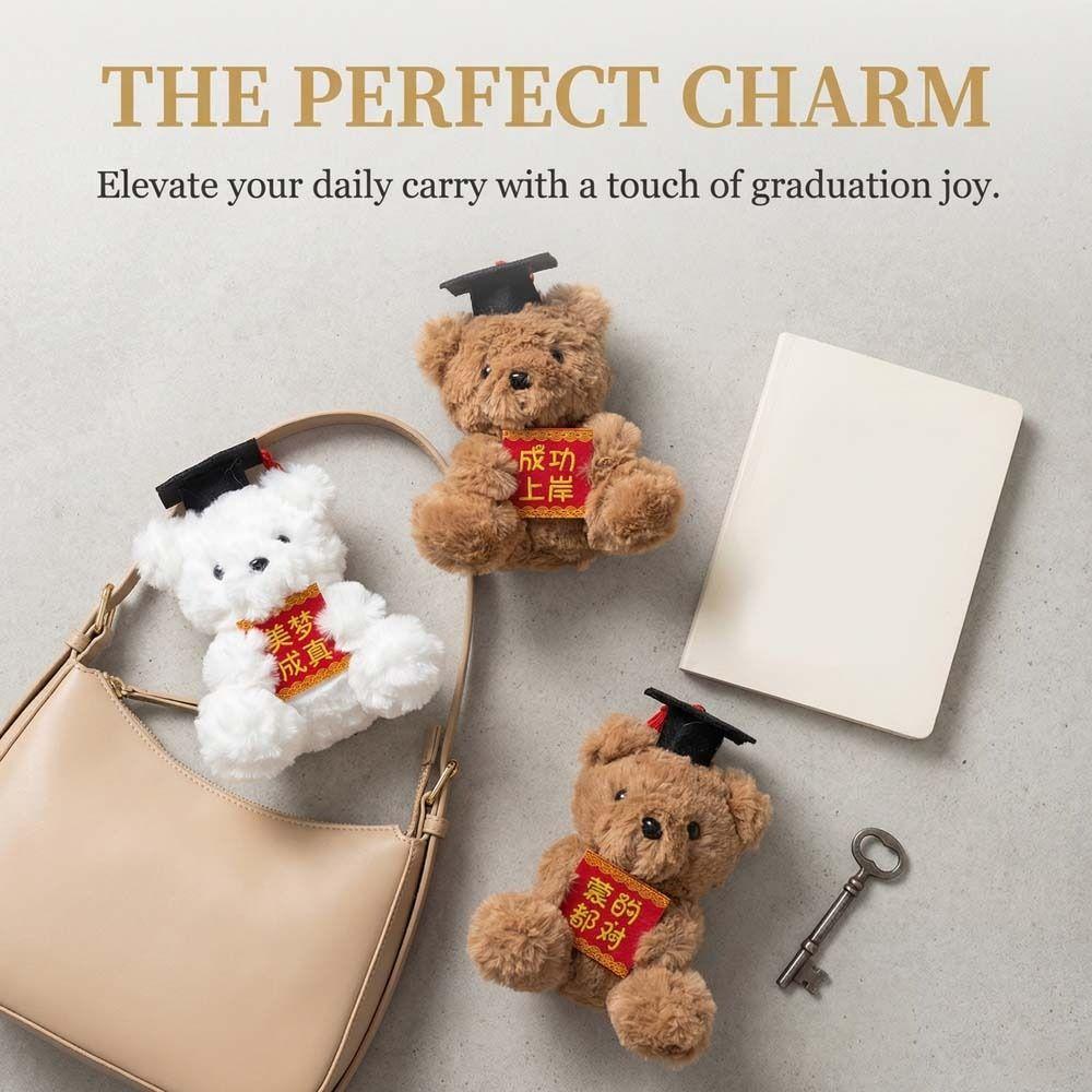 Soft Stuffed Graduation Bear Plush Toy 13cm Dr Bear Plush Doll Backpack Accessory