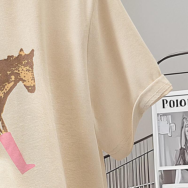 Damen Casual T-Shirt mit Pony-Print