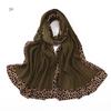 Winter Sexy Leopard Chain Viscose Scarf Wrinkle Pleated Shawls and Wraps Autumn Echarpe Pashmina Bufandas Muslim Sjaal 180*70Cm