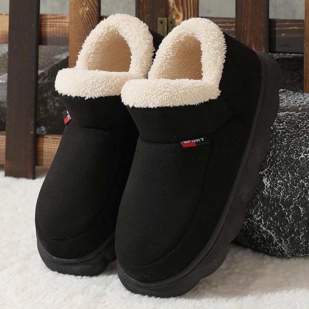 Unisex Zimowe Buty Pluszowe Ciepłe Płaskie Męskie Damskie Kapcie Domowe Puszyste Męskie Bawełniane Przytulne Buty Moda Casual Futro Pluszowe