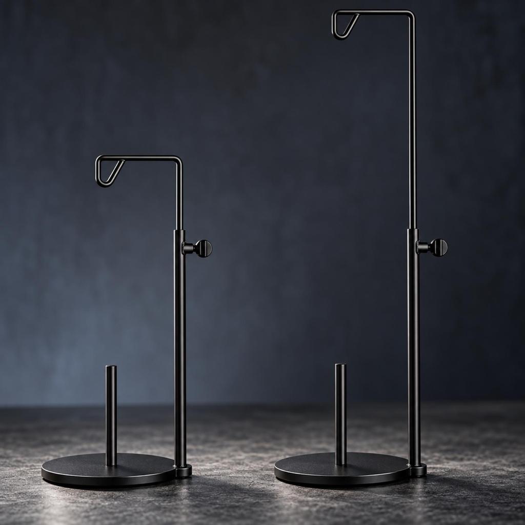 Metal Spool Holder with Thread Guide Hook Stable Adjustable Stand Standing Upright Post