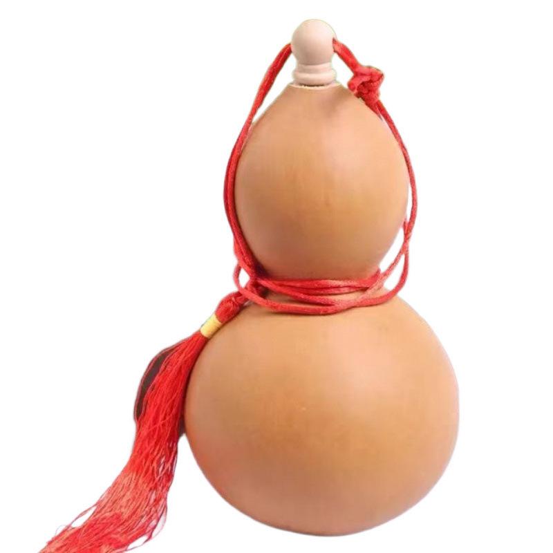 Feng Shui Cinnabar Painted Natural Gourd Pendant for Fortune and Protection