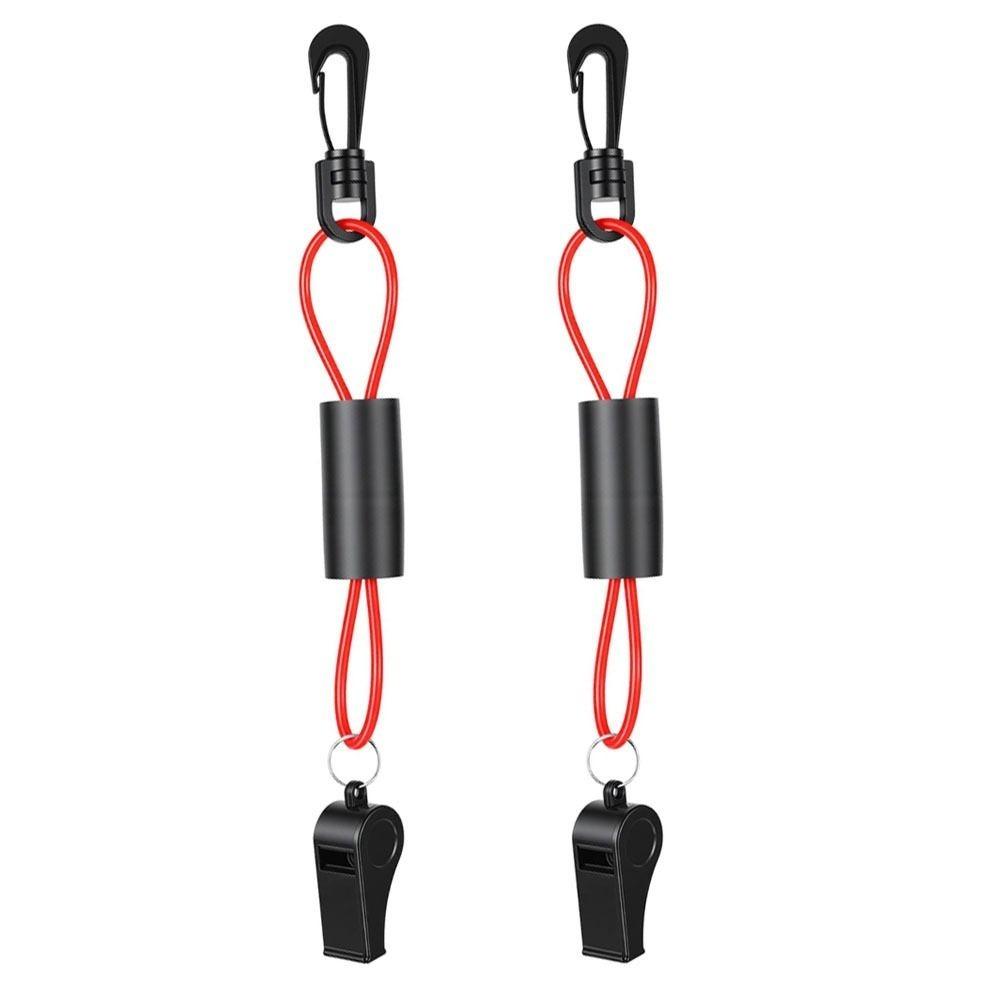 2 Pcs TPU, Rubber Boat Whistle With Lanyard Emergency Whistle Durable Safety Whistle Fishing красный
