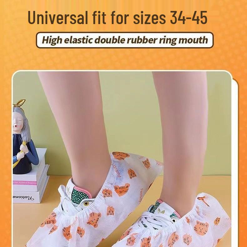 Thickened Non-woven Cartoon Disposable Anti-slip Shoe Covers for Adults