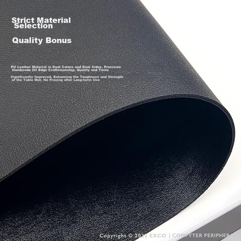 90x45 Mouse Pad, Extra Large Desk Mat, Waterproof Leather Desk Pad, Computer Mat, Keyboard Leather Tablecloth, Double-Sided Mat, Black 3764