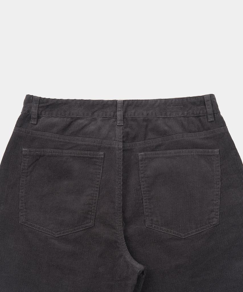EXCONTAINER One-Pleat Wide Corduroy Pants (Charcoal)