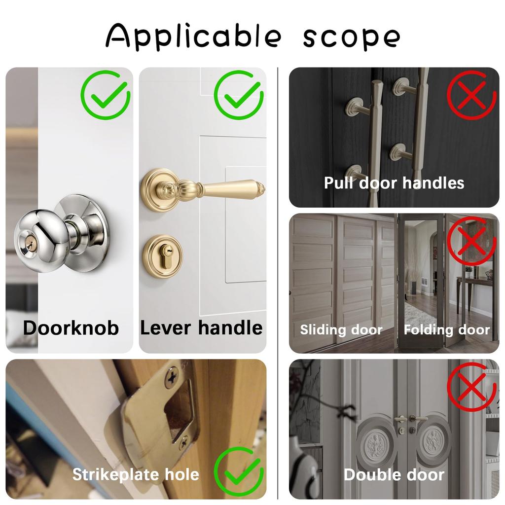 Cat Door Latch, Tool-free Installation, Black 2PCS