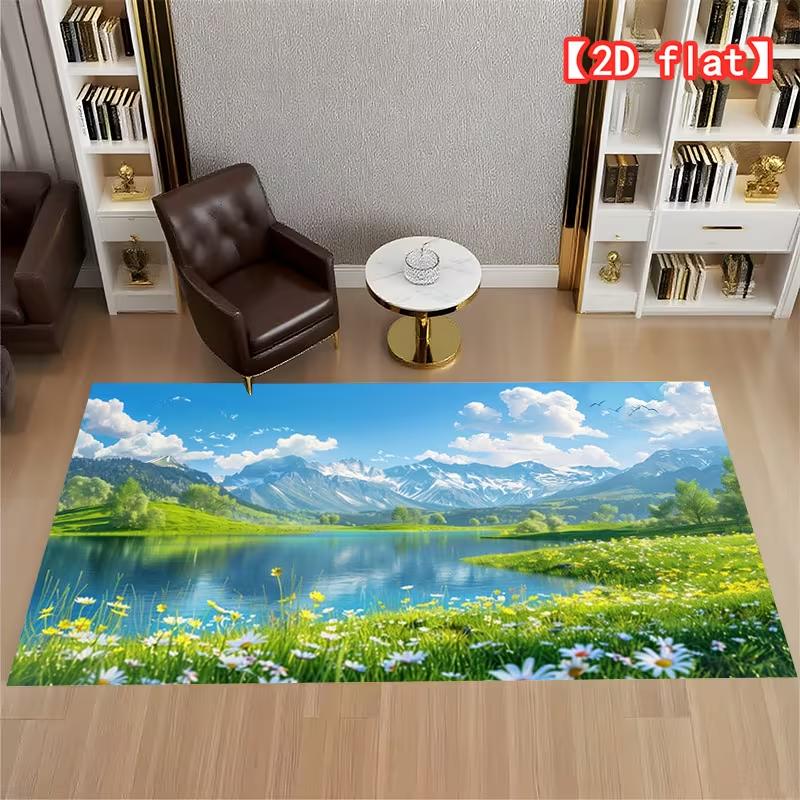 

1pc Fresh Floral Flowers Print Area Rug Floor Carpet for Bedroom, Living Room, Kitchen Garden, Balcony, Sunroom Decor 40x60cm