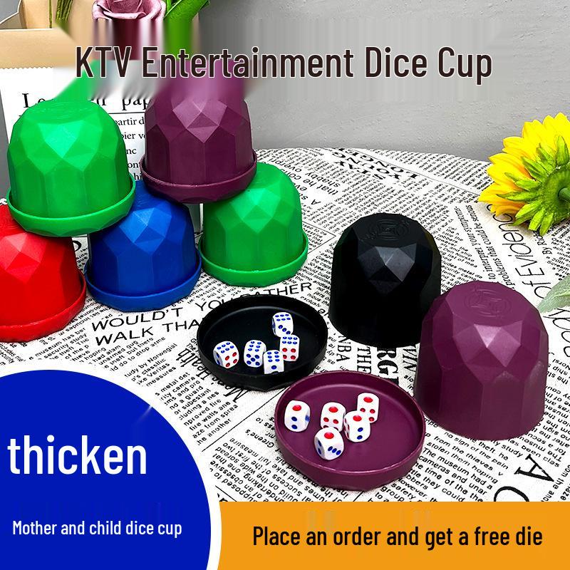 Diamond Dice Cup Set with Stopper and Base for Shaking Dice