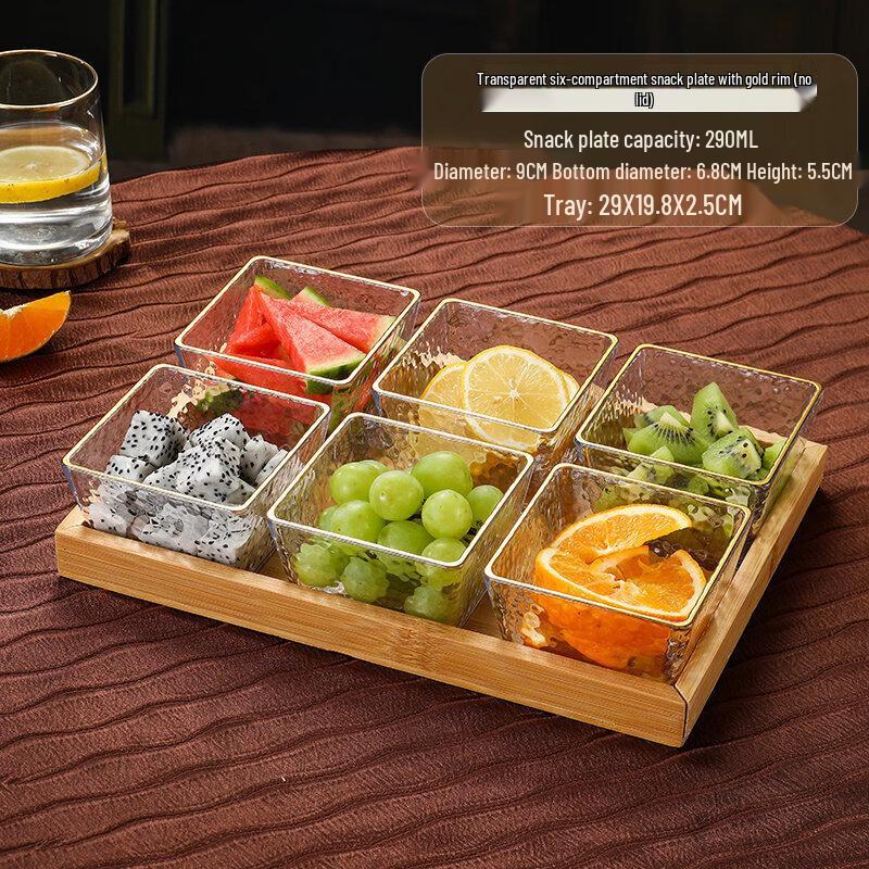 Melamine Divided Snack Tray with Lid