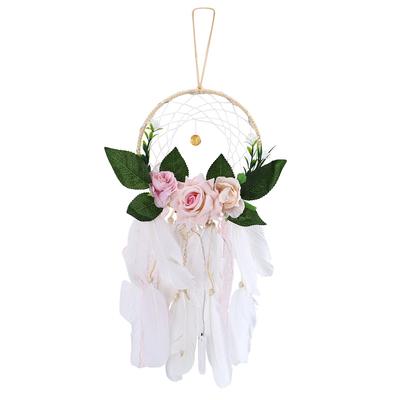 Home Garden Decoration Wall Hanging Feather Dreamcatcher Pendant Gift with Night Light