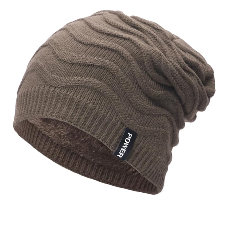 

[Andeor] knit hat men s winter Cold protection Fluffy brushed lining, enhanced heat retention, 360 degree beautiful silhouette, anti-static, large