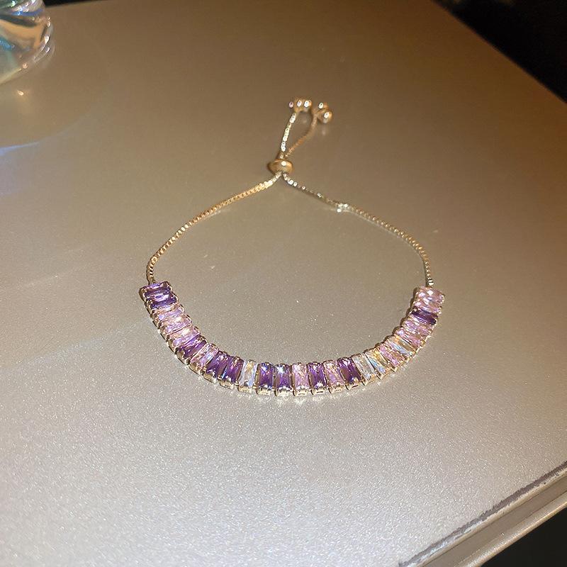 Zircon Round Geometric Flower Bracelet Vintage Style Bracelet Light Luxury High-End Hand Jewelry For Women