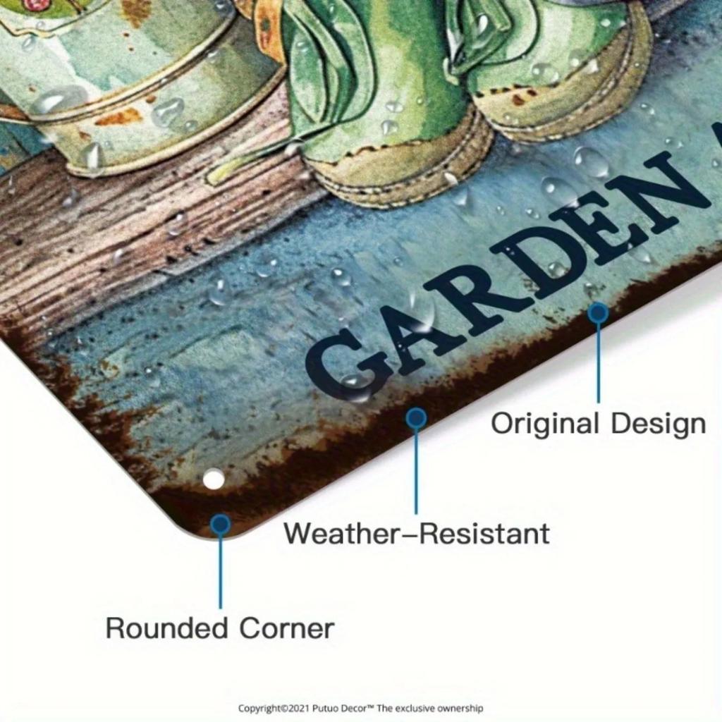 Vintage Metal Sign Angela's Garden Wall Art Home Decor Farmhouse Tin Sign