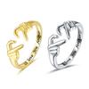 Creative Love Hug Two Hands Diamond Ring Women's Opening Adjustable Ring Heart-warming Gift Jewelry