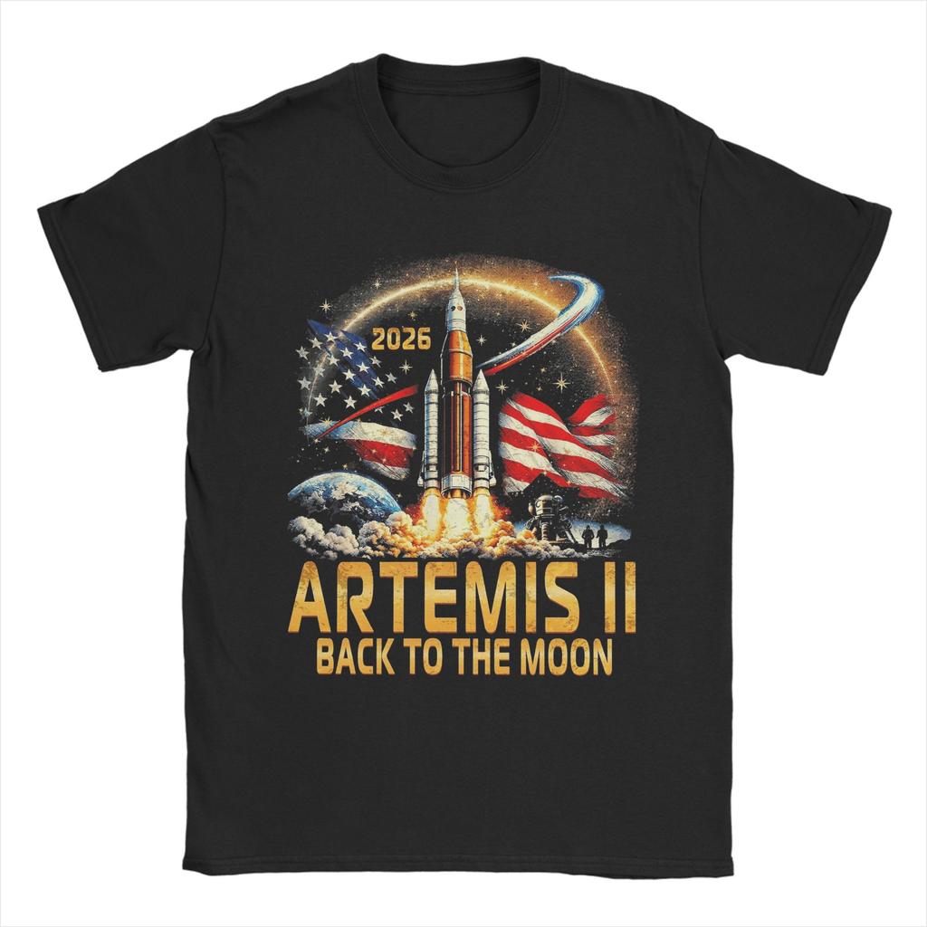 Printed Artemis II Mission To The Moon 2026 Artemis 2 T Shirt For Unisex Cotton Tshirts Short Sleeve Clothes