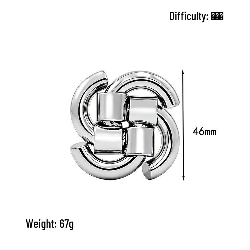 Intelligence Puzzle Zinc Alloy Disentanglement Rings - Unlock Nine Linked Rings Kongming Luban Lock Educational Toy