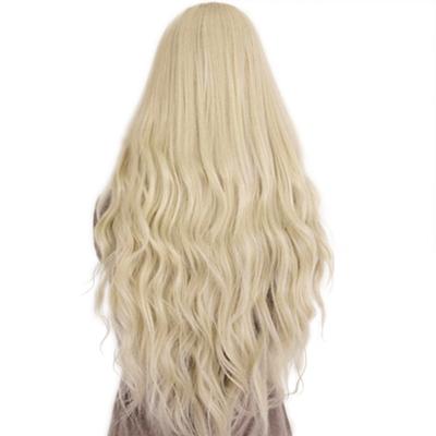 Frauen lange Mode blonde gewellte lockige volle Perücke Cosplay Party Prinzessin Frisur