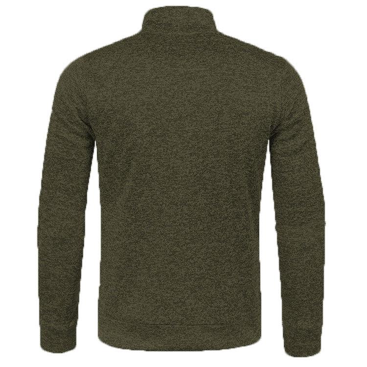 Fall and Winter Man's Long-sleeved Zipper Stand-up Collar Sweater Sleeve Thin Fleece Top Solid Color Pullover Sports Sweater Jacket Large Size Man
