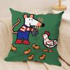 Cute B-Bobo The M-Mouse Cushion Cover Short Plush Double-Sided Print Square Throw Pillow Covers Sofa Home Cushion Decor