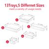 Makeup Organizer Drawer Divider Clear Storage Box Stackable Cosmetic Tray Vanity Sorting Bins Set for Bathroom Desk Jewelry