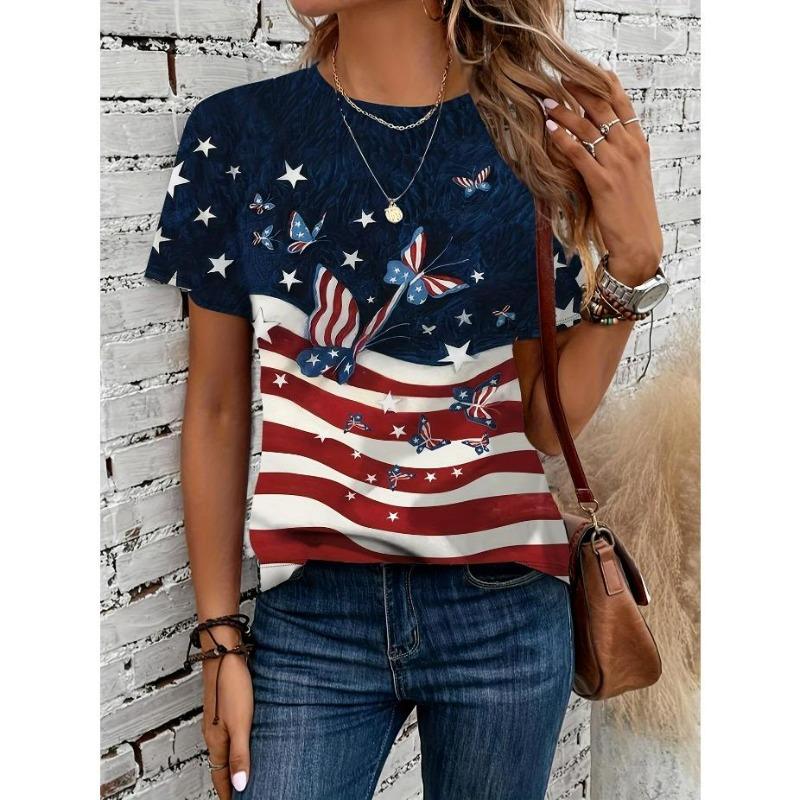 Summer Fashion Women's T-shirt 3D Print Casual Loose Outdoor Girl Short Sleeve Tees Top Pullover Clothing