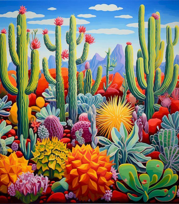 Diamond Painting Cactus Full Square/Round Embroidery Landscape Mosaic Rhinestone Pictures Cross Stitch Kits Decor Gift