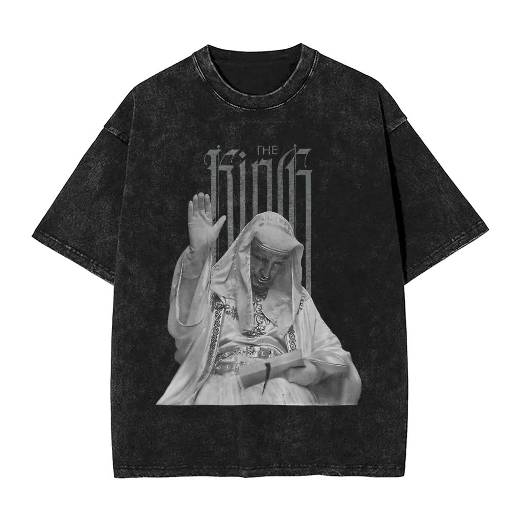 Sliver Mask Król Baldwin IV Nadruk Graficzny Koszulka Damska Unisex Vintage Sprana Bawełna Letnia Nowa Koszulka Codzienna Oversize Streetwear Top