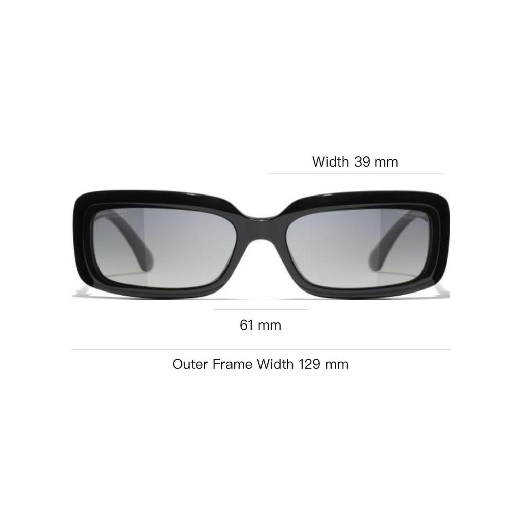 Chanel Logo Rectangular Sunglasses Unisex Sunglasses Black A71590X02016S2218