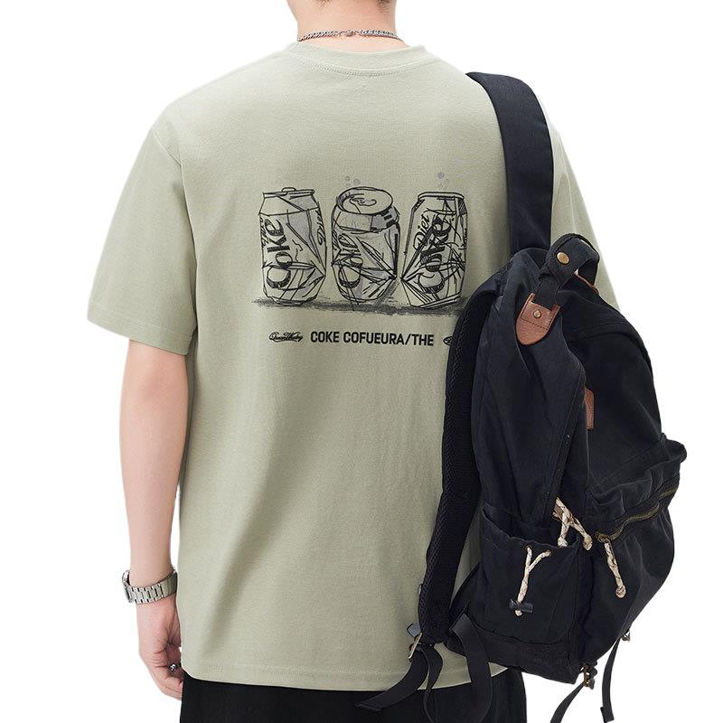 Men's New Summer Loose Round Neck Short-sleeved T-shirt Thin Printed Short T-shirt