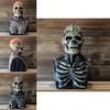 Eerie Skeleton Biochemical Mask For Halloween Celebrations Full Face Silicone Prop With Hat