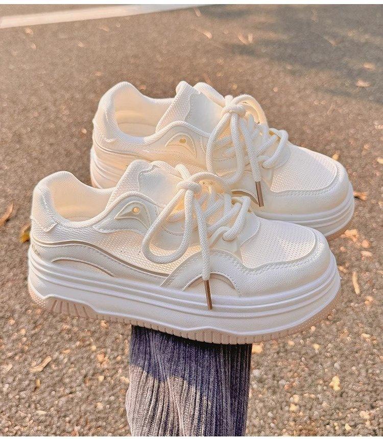 Summer mesh breathable cool little white shoes women 2025 new Internet celebrity explosion single net not stuffy feet thick baseplate shoes
