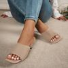 Fashion Women Sandals Knitting High Heels Women Slippers Chunky Beach Shoes Summer Trend Fashion Woman Shoes Brand Pumps Mujer Slides