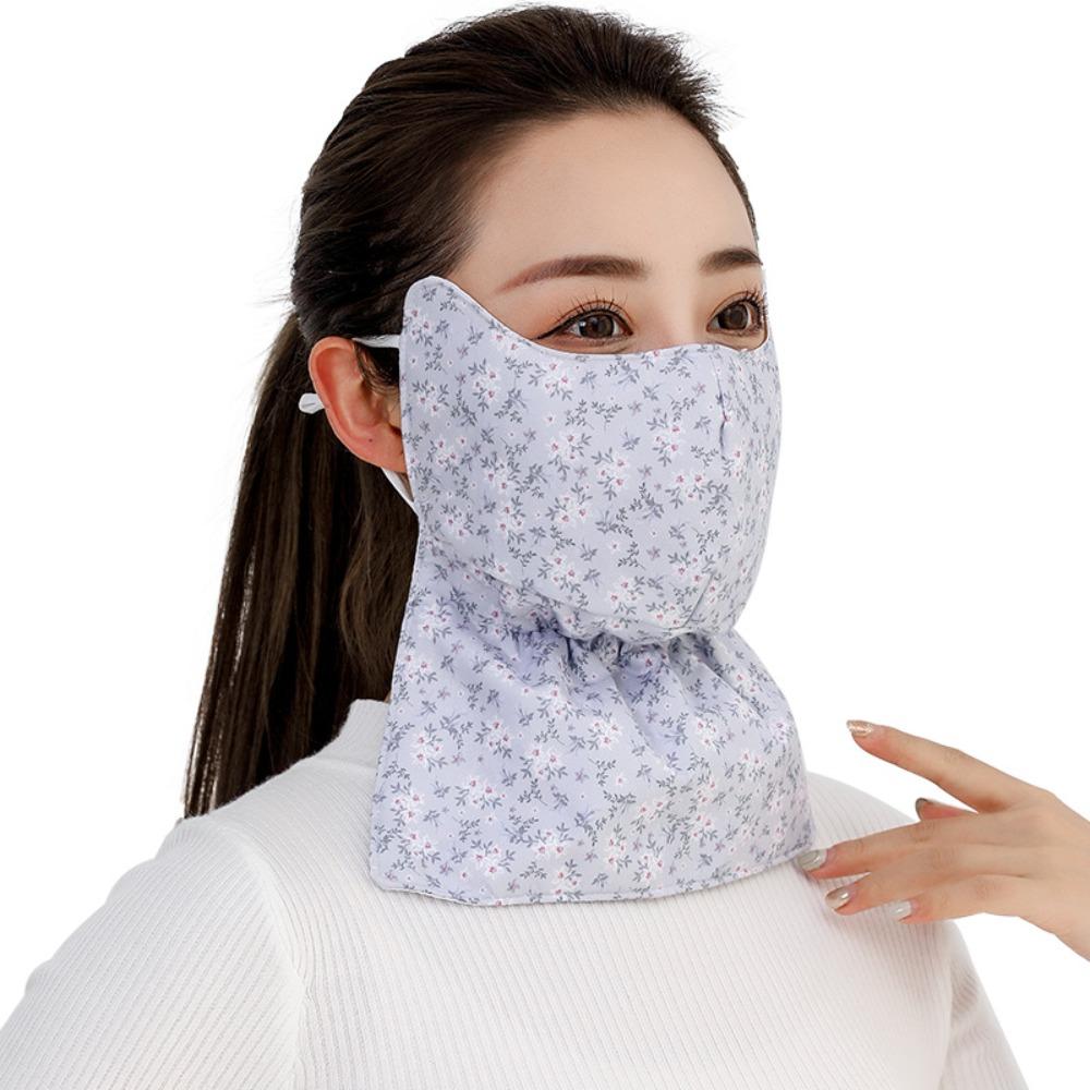 Thickened Face Shield Floral Pattern Cycling Face Shield  Winter Outdoor Activities