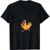 Summer Round Neck Funny Chicken Pattern T-shirts Fashionable Casual Pure Cotton Short Sleeved Men's T-shirts