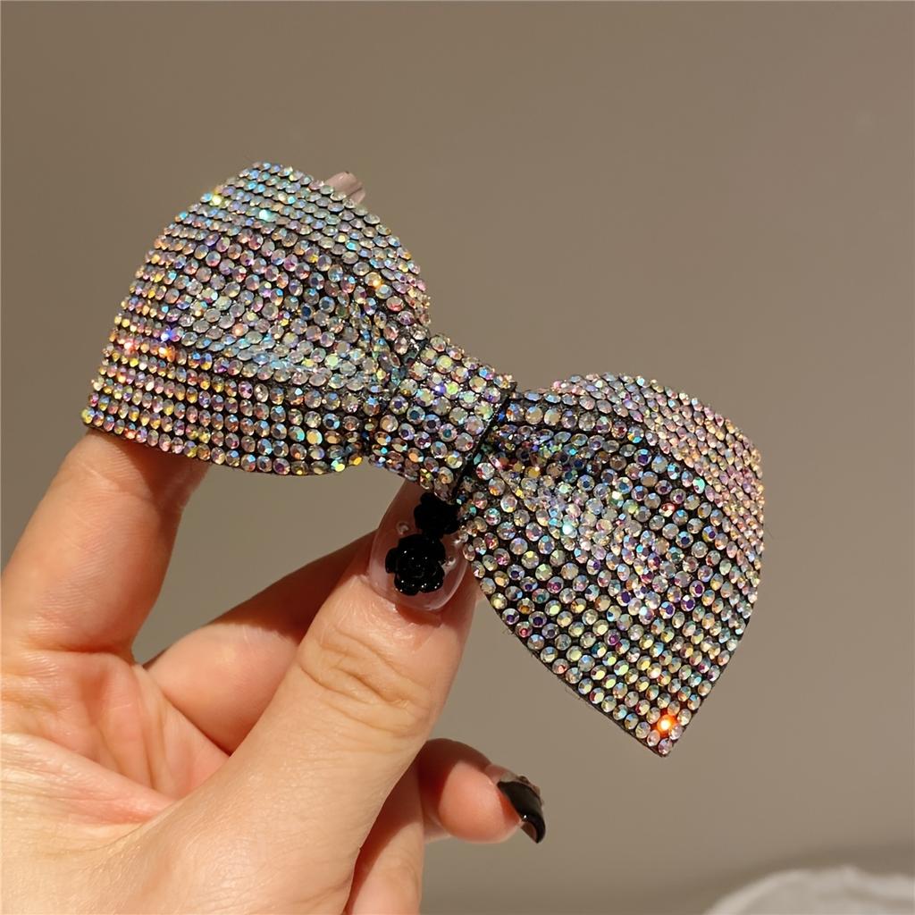 Elegante Damen-Haarspange mit Strass-Schleife, Funkelndes Harz-Design, Ideal für den Alltag & Besondere Anlässe, Perfektes Valentinstagsgeschenk