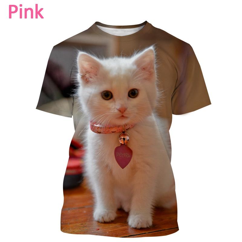 Men And Women Street Art Cool Short-Sleeved All-Match Tops Cat Latest 3D Printing T-shirt Fashion Casual Cute Harajuku Style