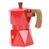 Italian Coffee Maker Aluminum Dual Valve 2 Cup 3D Stovetop Coffee Maker Pot for Cuban Cafe Brewing Home Camping Red