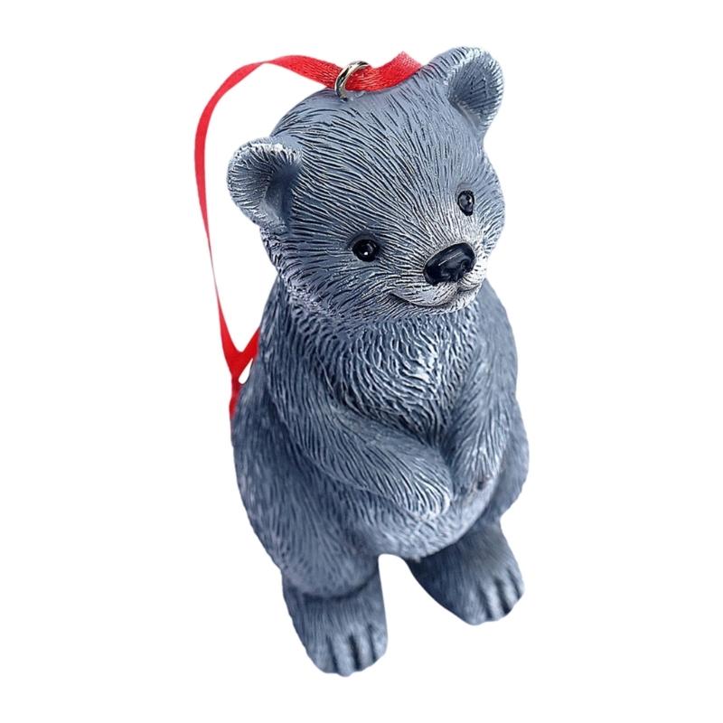 Lovely Bear Decoration For Garden Tree Decoration Permanent Rosin Outdoor Suspended Deck серый