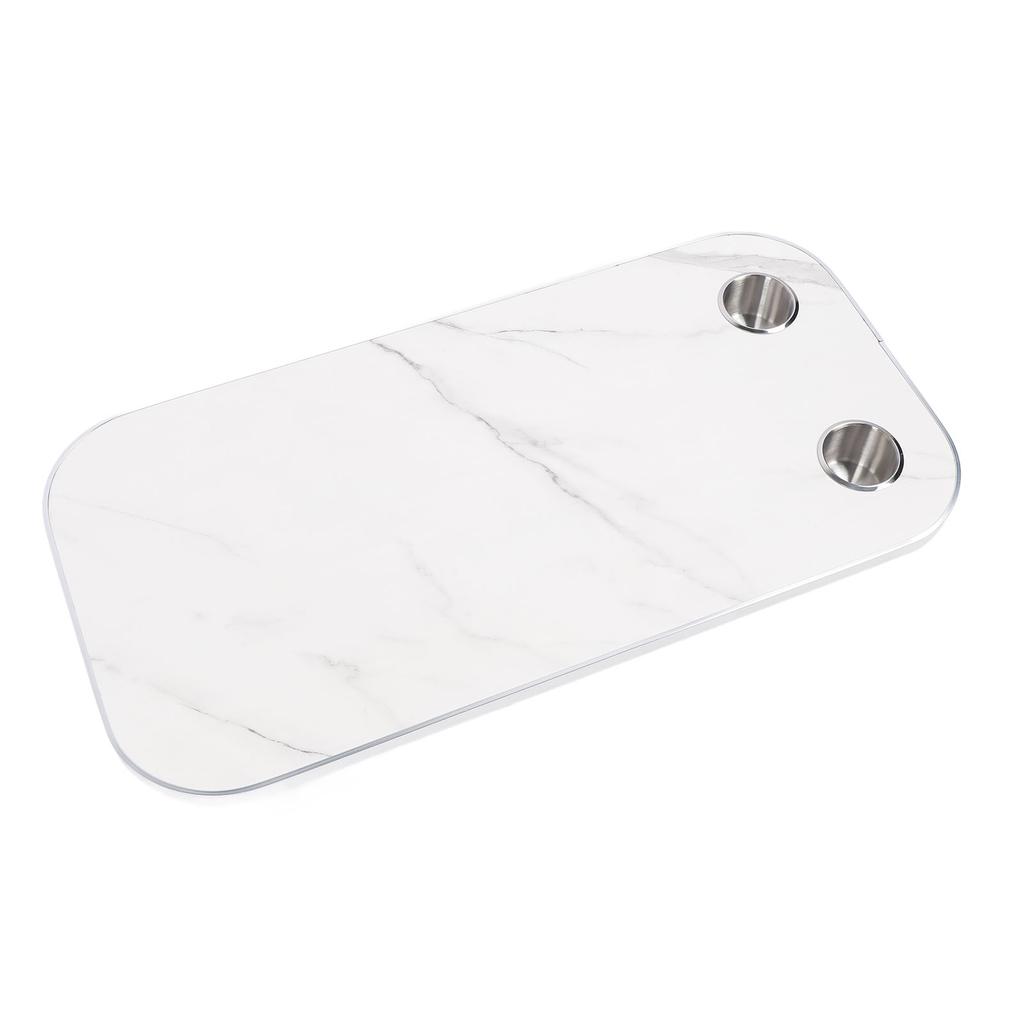 800 X 400mm RV Table Top with 2 Cup Holders Aluminium Alloy Edge Removable Tabletop for Yacht Boat Desk Patio